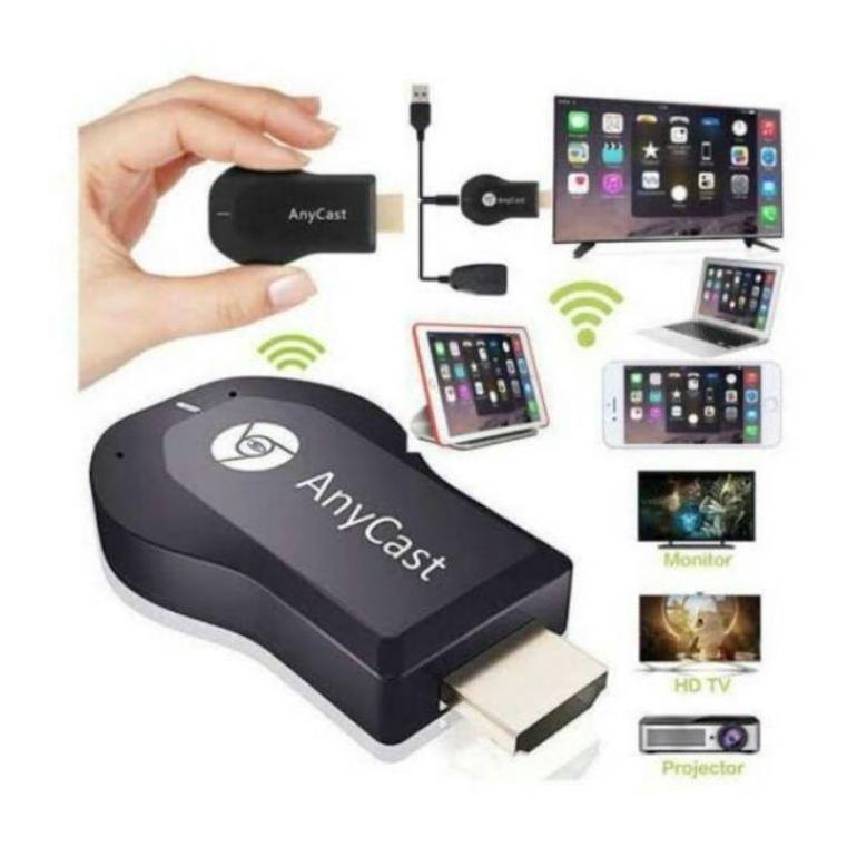 Anycast wifi display receiver hdmi merk advance / alat penyambung hp ke tv LED / tv tabung