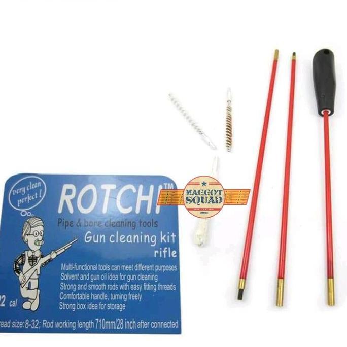BEBAS ONGKIR - ROTCHI PEMBERSIH LARAS BARREL CLEANING STIK 3 PCS CAL 5,5 MM .22 PCP
