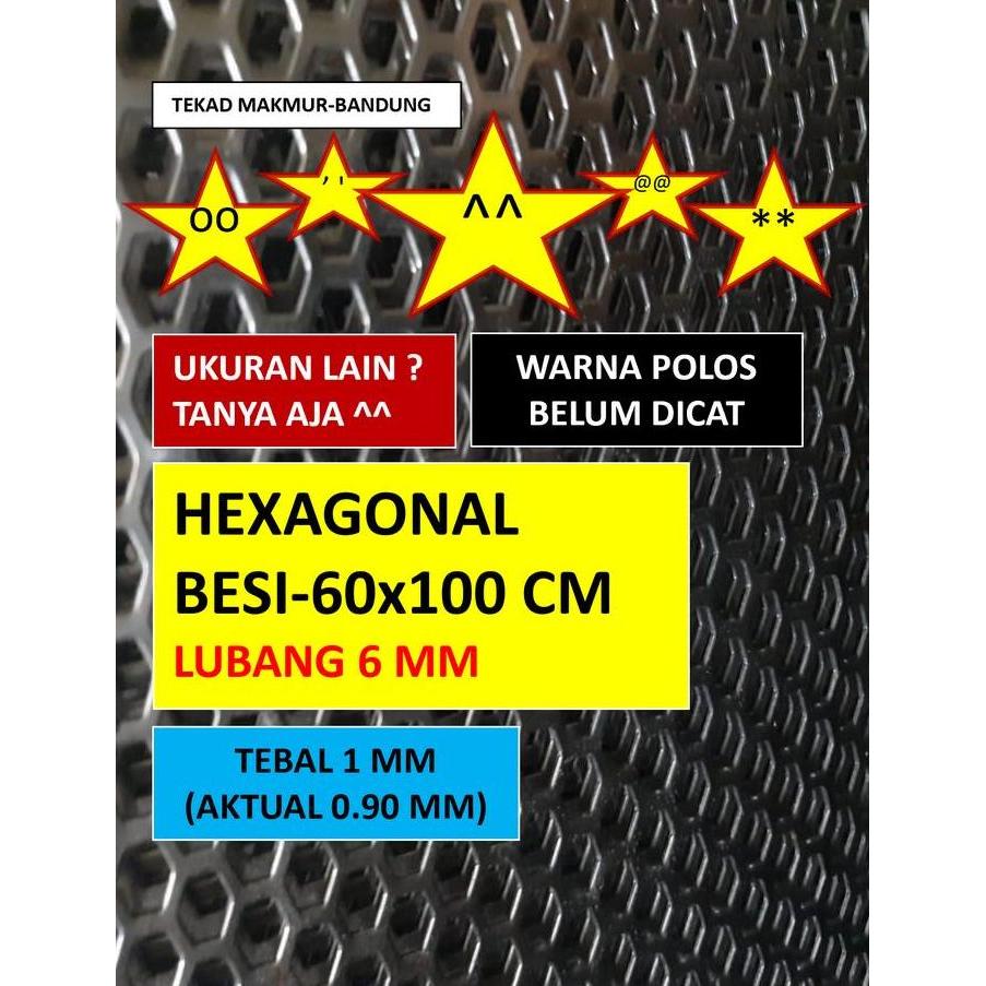TERBARU - Plat 60x100 - Hexagonal Lubang 6 mm - Plat Besi Ram Speaker - Ram Grill Plat Lubang - Ram 
