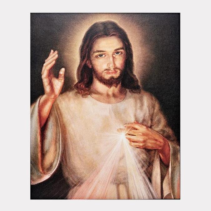 Kanvas Gambar Yesus Kerahiman Ilahi 20 x 25 cm Spanram Rohani Katolik