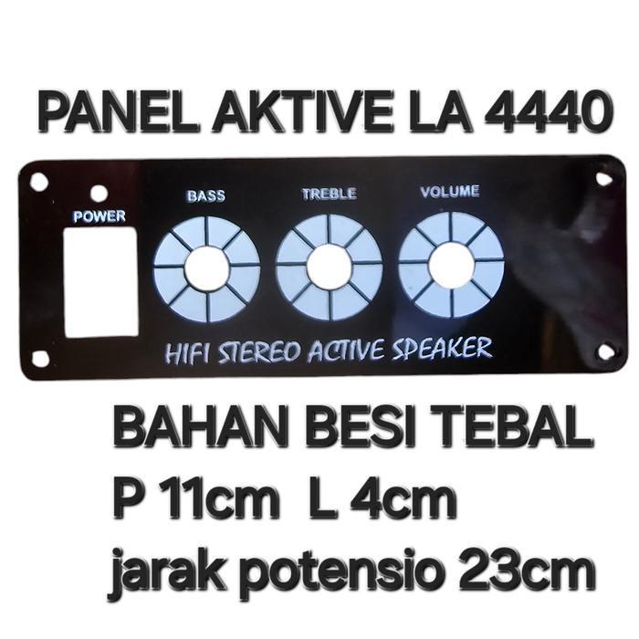 PANEL PAPAN BESI PLAT SPEAKER AKTIVE AKTIFE AKTIF LA 4440 LA4440 STEREO PLATINUM 3 POTENSIO 3 LUBANG