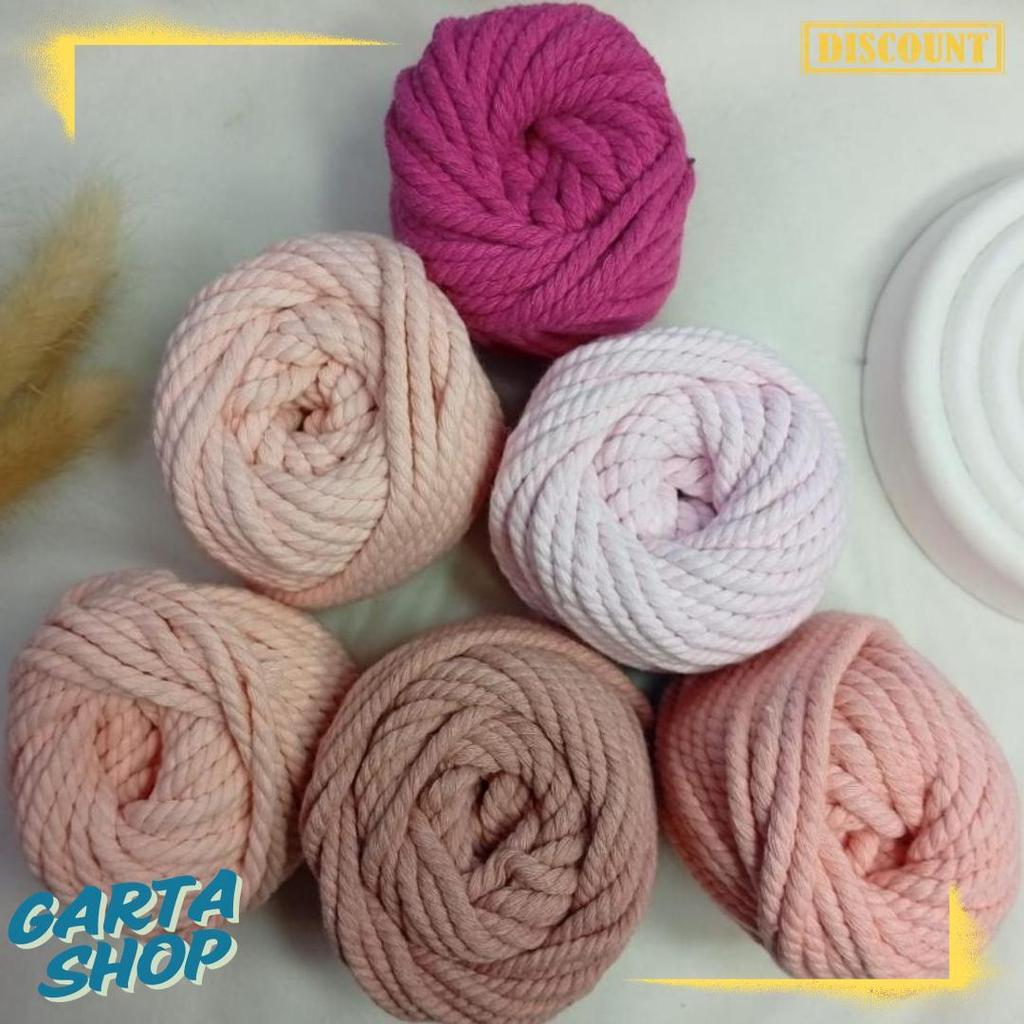 Lagi Diskon Nih 4 Mm Tali Benang Katun Macrame Murah Warna Pastel Berat 100 Gram Ukuran 4 Mm