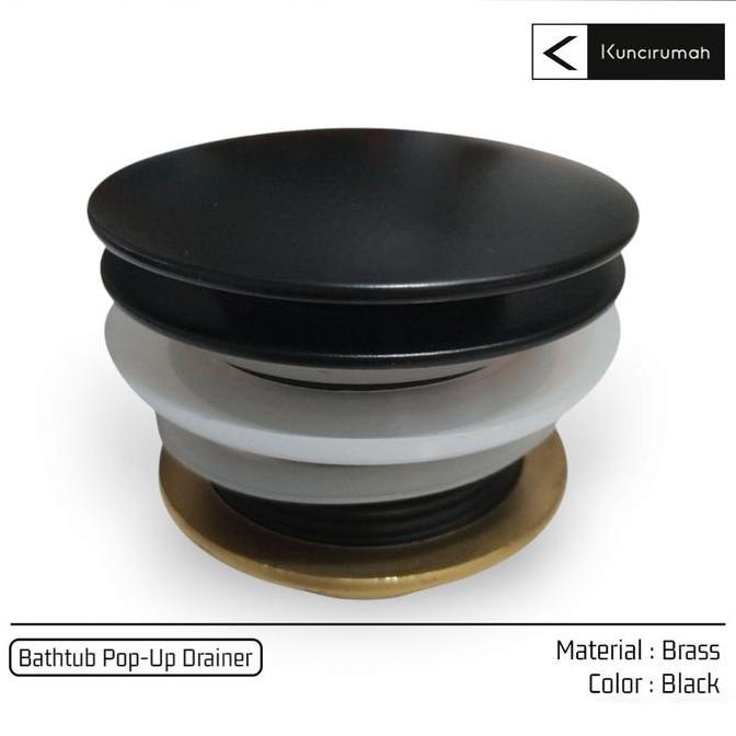 Bathtub tray hitam kuningan Afur pop up Avur drainer bath tub plug black Promo Premium