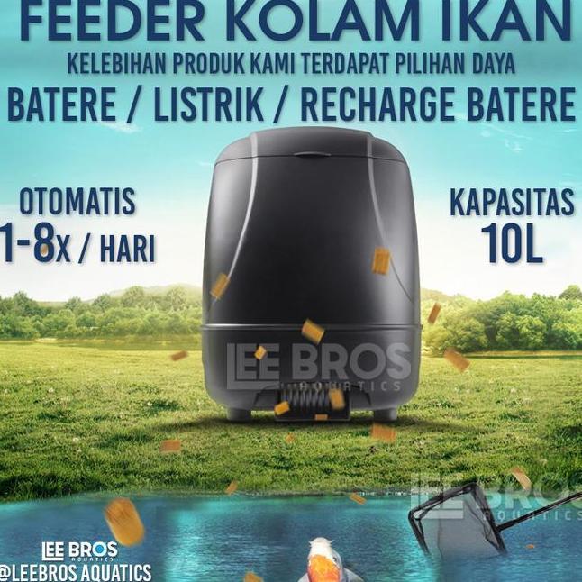 Londa Pond Feeder 10L Automatic Fish Pond Feeder Koi Feeder Kolam Feeder Kolam Ikan Koi