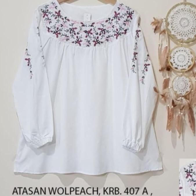 New- ATASAN PUTIH BORDIR BIG SIZE JUMBO XXL XXXL BORDIRAN ATASAN WANITA