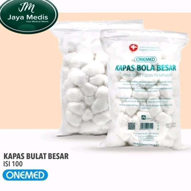 Kasa Bola Besar Cotton Ball Onemed 1 Pa Isi 100 Ball