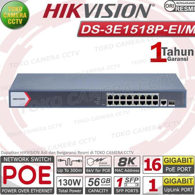 SWITCH POE HIKVISION 16 PORT