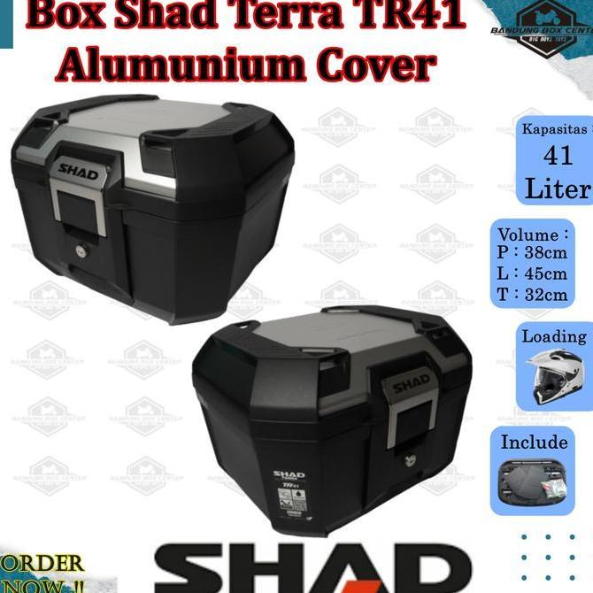 Box Shad Terra Tr41 Silver Box Motor Shad Tr41 Almunium Cover Bagasi Motor Shad Box Shad Tr 41 Alumu
