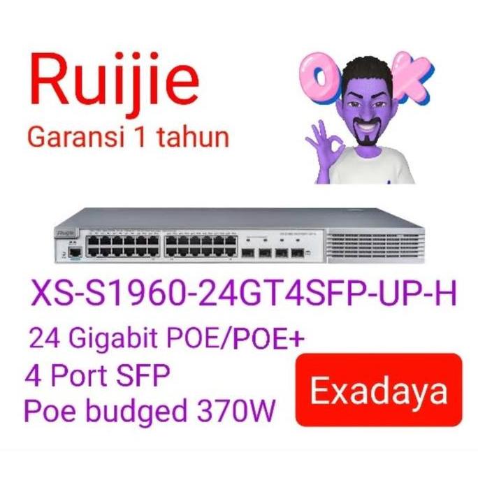 RUIJIE XS-S1960-24GT4SFP-UP-H 24 Port (PoE/PoE+) 4SFP Switch
