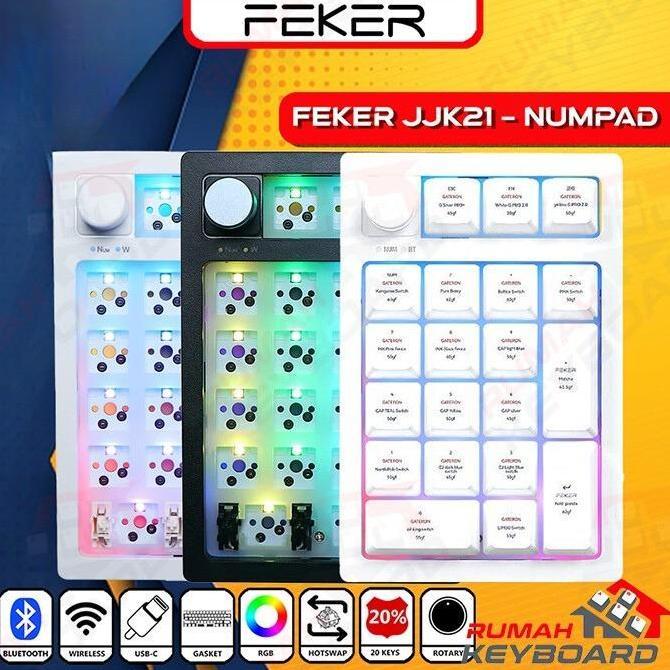 MECHANICAL KEYBOARD - FEKER JJK21 NUMPAD - 3 MODE - GASKET - KNOB