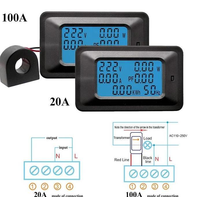 Instalation Wattmeter AC 20 A
