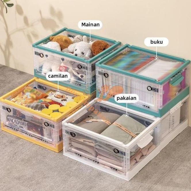 Plastik Case Storage Box Lipat Kotak Penyimpanan Pakaian Serbaguna Mainan Box Tahan Lembab Storage B