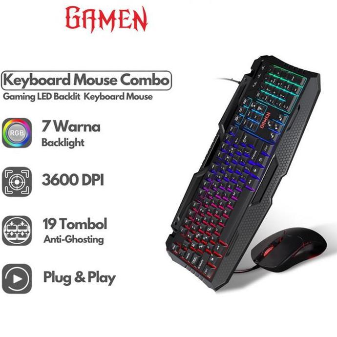 Gamen Gaming Keyboard Mouse Combo Station II