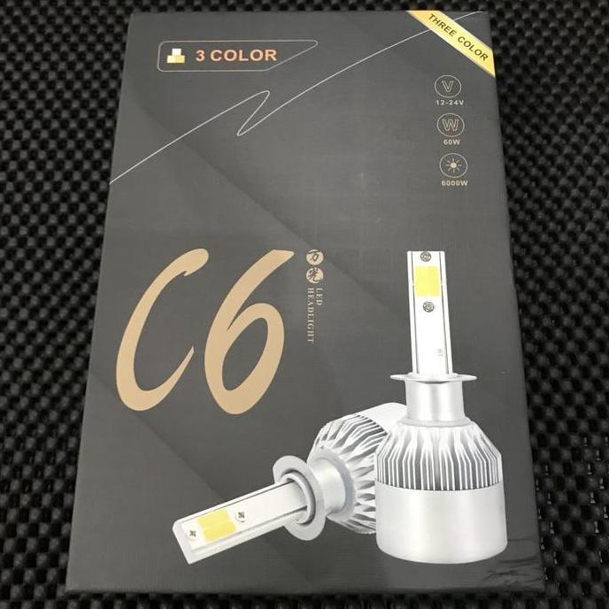 Bohlam LED Mobil C6 H7 3 Warna 3000K , 4300K , 6000K