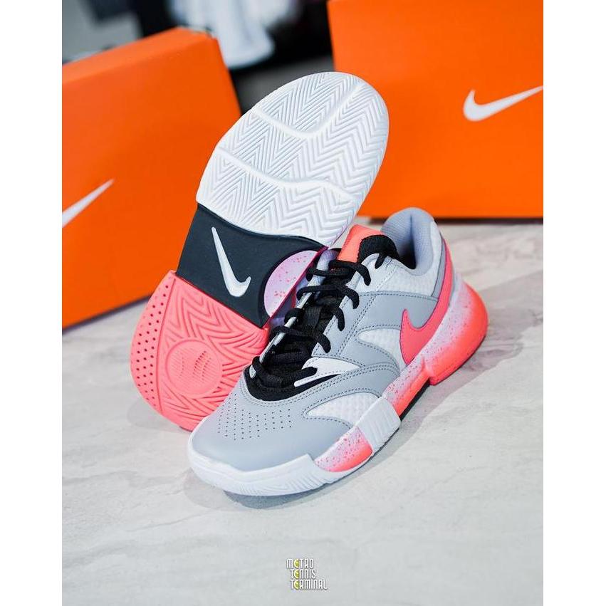 Nike Court Lite 4 HC Women White Hot Lava Tennis Shoes ( Sepatu Tenis Wanita Nike ) CO