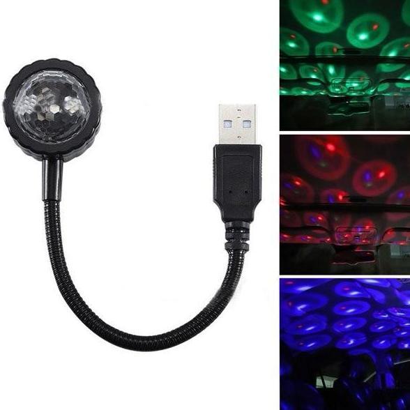 Proyektor Led Lampu Laser USB Bintang Plafon mobil Kamar 9 Mode RGB