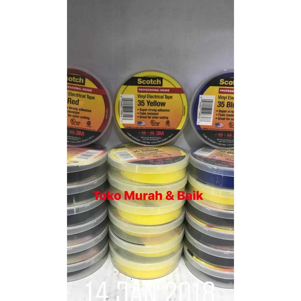 3M Scotch 35 Vinyl Electrical Tape (Yellow, Blue, Red)