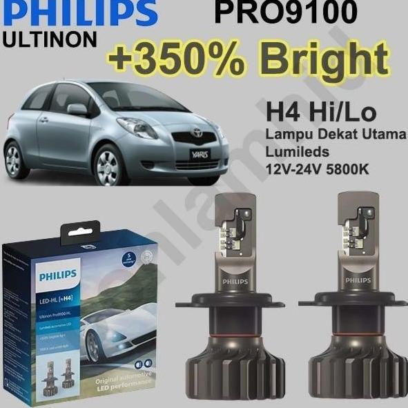 Lampu Mobil LED Yaris Old 05-12 H4 Philips ULTINON PRO9000 Pro 9000