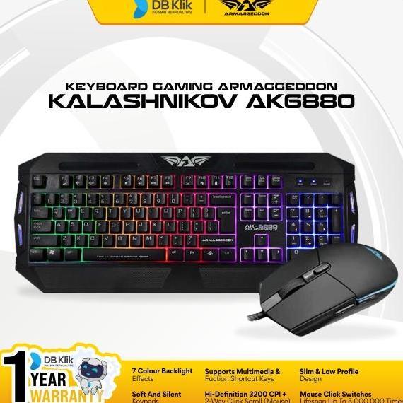 Keyboard Mouse Gaming Armaggeddon Kalashnikov AK6880 Wired - AK-6880