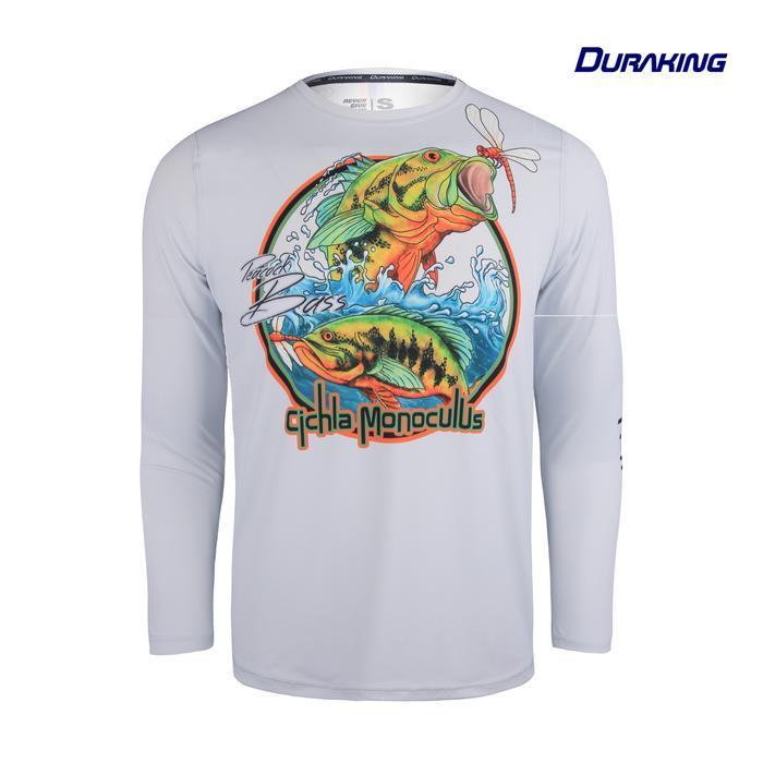 Duraking Jersey Mancing Cichla Monoculus Light Grey New Best Quality 100% Original