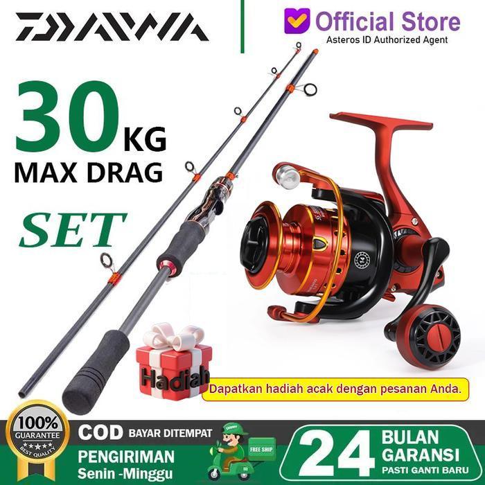 Daiwa Fishing Rod Set Joran Pancing 1 Set Fishing Rod Spinning Reel Fishing Reel Joran 165-270Cm Jig