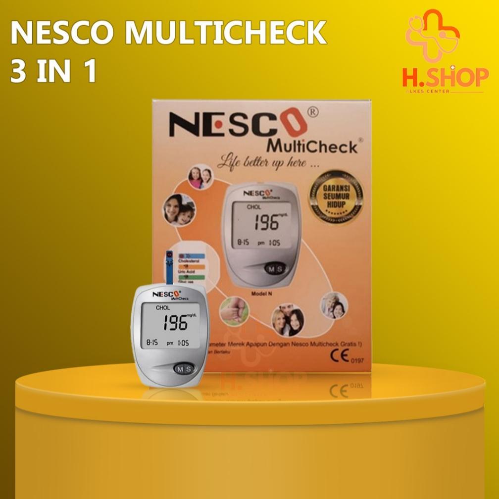 Alat Nesco Gcu Multicheck 3in1 / Alat Cek Gula Darah Kolesterol Asam Urat Nesco Gcu / Alat Cek Gula 