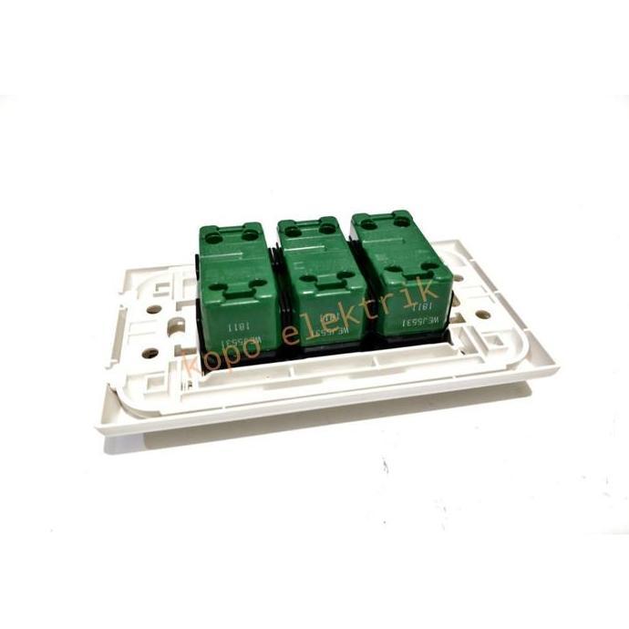 New- Saklar Triple Panasonic Model Panjang Tanam Set + Inbow Dus