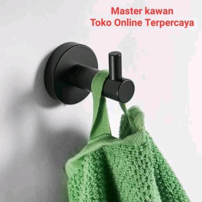 Single Hook Stainless Hitam /Single Hook Stainless /Kapstok Baju 1 Kait