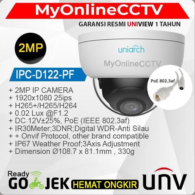 Ipc-D112-Pf28 Uniarch Unv Uniview Resmi Ip Camera Cctv Indoor 2Mp Poe