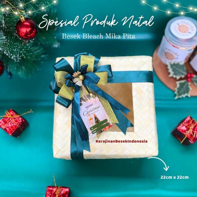 {{{{}}] BOX BINGKISAN HAMPERS NATAL PITA UNIK FREE TAG Besek mika bleach toples tabung kado parse ch