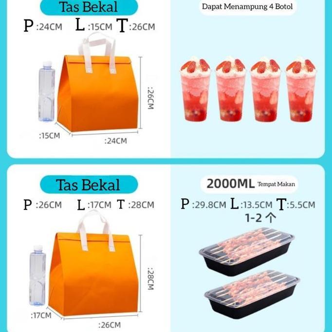 (PAKET 50PCS) Tas Thermal Cooler Bag / Cooler Bag Aluminium Foil Thermal / Tas Bekal Makanan Anti Ai