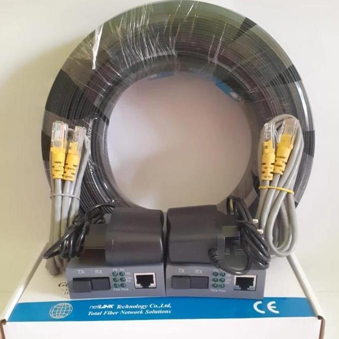 PAKET KABEL FIBER OPTIK PRECON 150 METER DAN SEPASANG NETLINK HTB 3100 ORIGINAL DAN TERPERCAYA