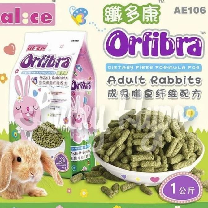 Makanan Kelinci AE106 Alice Orfibra Adult Rabbits Food Pellet 1kg PAS