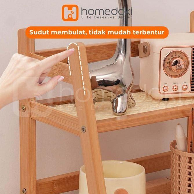 Homedoki - Rak Meja Kayu / Rak Susun Serbaguna / Rak Kayu Susun / Rak Kayu Aesthetic