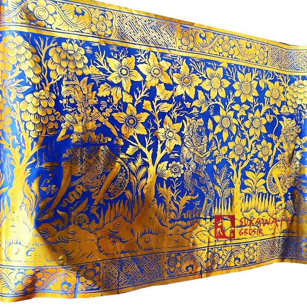 [ anomancollection ] Kain Prada Bali Motif Wayang - Kain Dekorasi Bali Meteran
