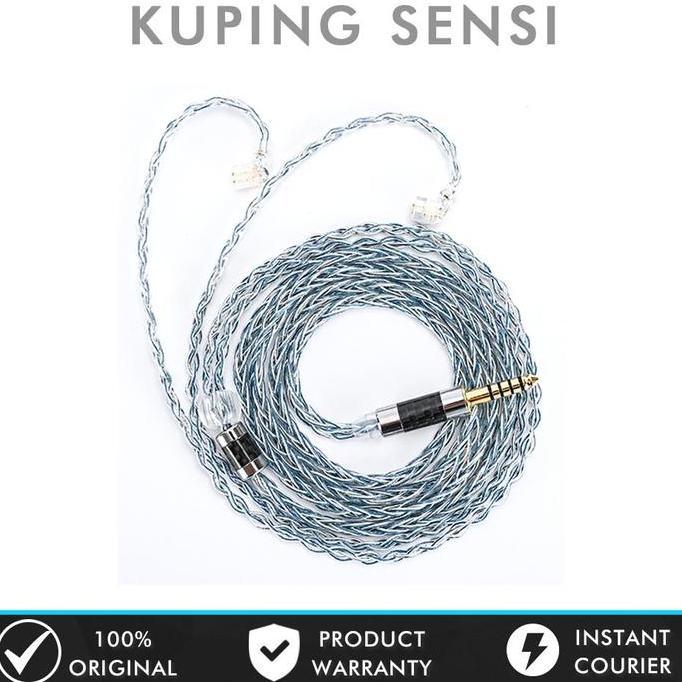 XINHS Rainbow Blue WITH MIC 8 Core Silver Plated IEM Upgrade Cable