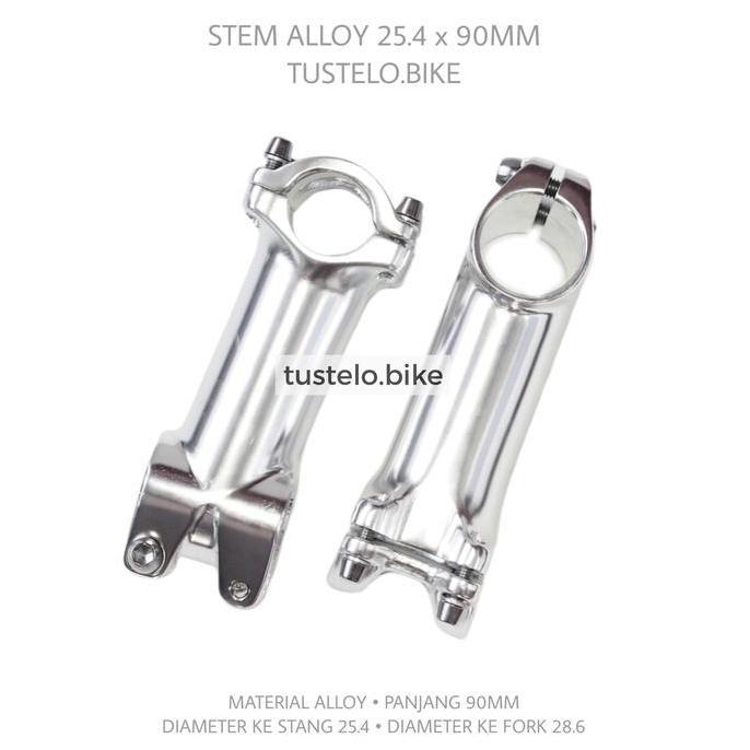 New- Paket Stem 25.4 Chrome Adaptor Stem Insert 22.2 to Oversize 28.6 OS