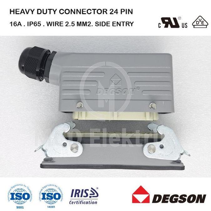 Promo Heavy Duty Connector 24 Pin Side Entry HDC-DE-24-21-11 Degson Diskon