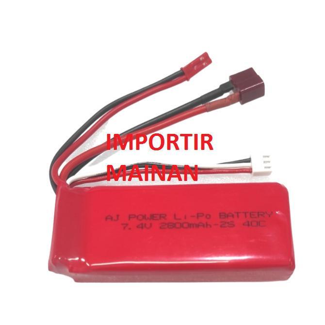 Baterai Lipo 2S 7.4V 2800Mah 40C Rc Car Wltoys 124007 144010 Xlh 9125