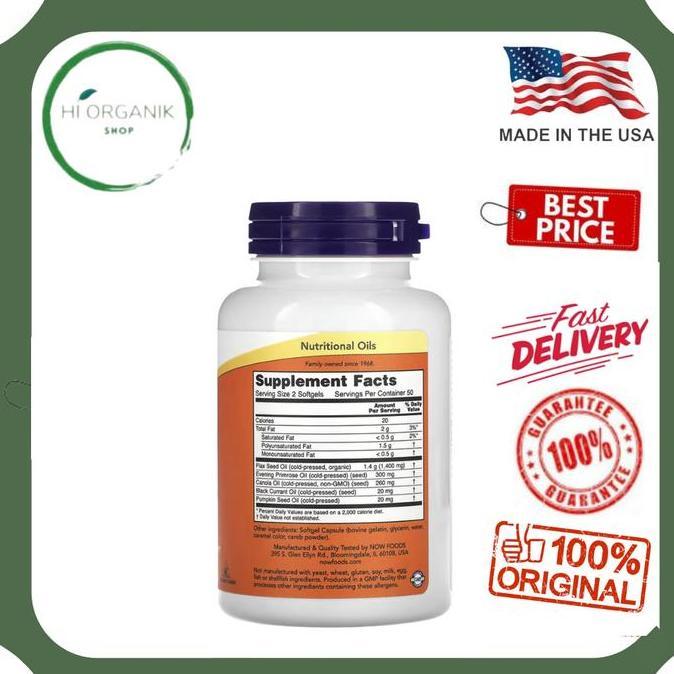 Now Foods Omega 369 3 6 9 Omega 3-6-9 1000 Mg 100 Softgel Original