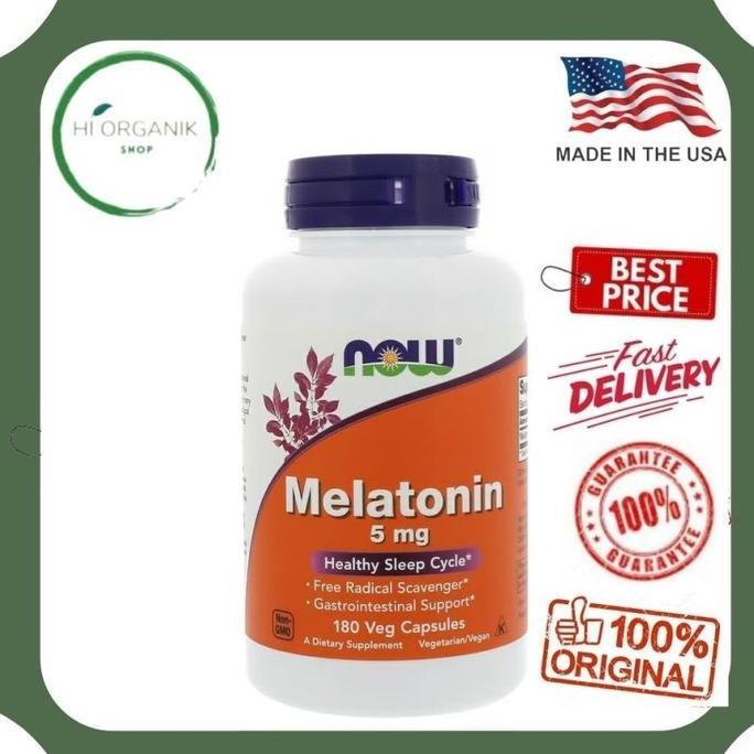 Now Foods Melatonin 5 Mg 180 Veg Caps ; Melatonin 5 Mg 120 Tablets Original