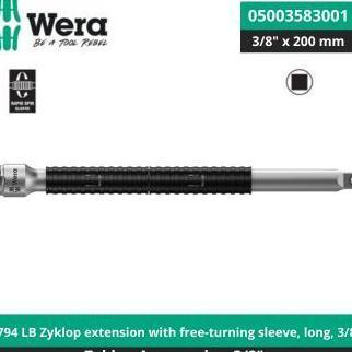 KEITH Wera 05003583001 - 8794 LB Zyklop Extension With Free-Turning Sleeve, Long 3/8" x 200 mm Wera 