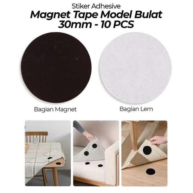 QUANXI Stiker Magnet Tape 3M Bulat 30mm 10 PCS - JC-3M