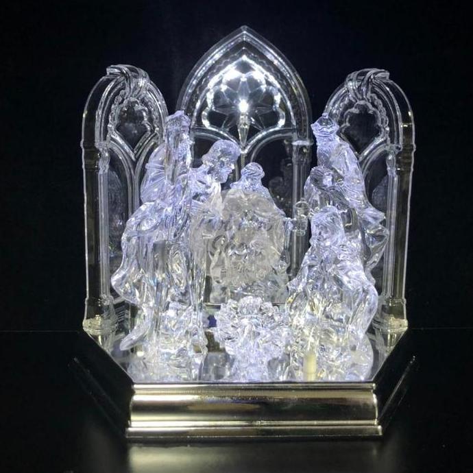 :0:0:0] Hiasan Natal Miniatur Diorama Kelahiran Yesus Kristal Jesus Patung Christmas Kristiani Kotak