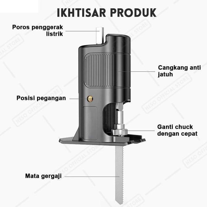 Adapter Gergaji Adaptor Konverter Sambungan Bor Gergaji Mesin Reciprocating Electric Jigsaw Adapter 