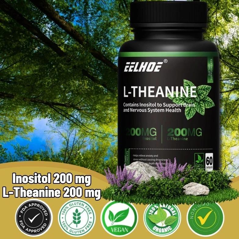 (Promo) Usa L-Theanine 200Mg - 60 Kapsul L Theanine Calm Relax Original