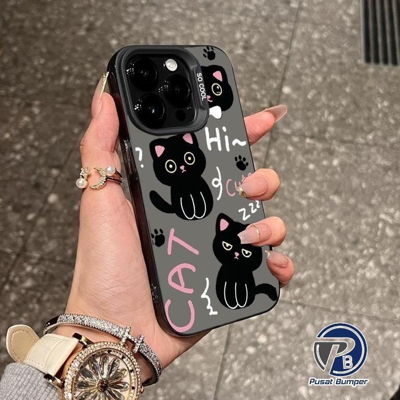 Cuci Gudang Ss899 Premium Matte Hard Casing Hp Black Cat Compatible For Iphone 7 7+ 8+ X Xs Xr 11 12