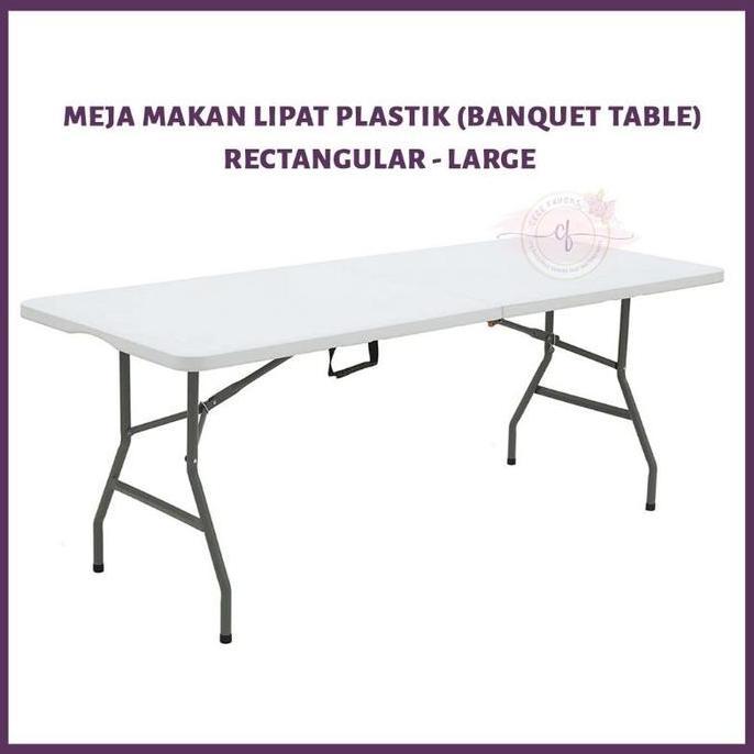 *:*:*:*:*] Meja Makan Lipat Plastik Serbaguna Persegi Panjang Rectangle 240cm
