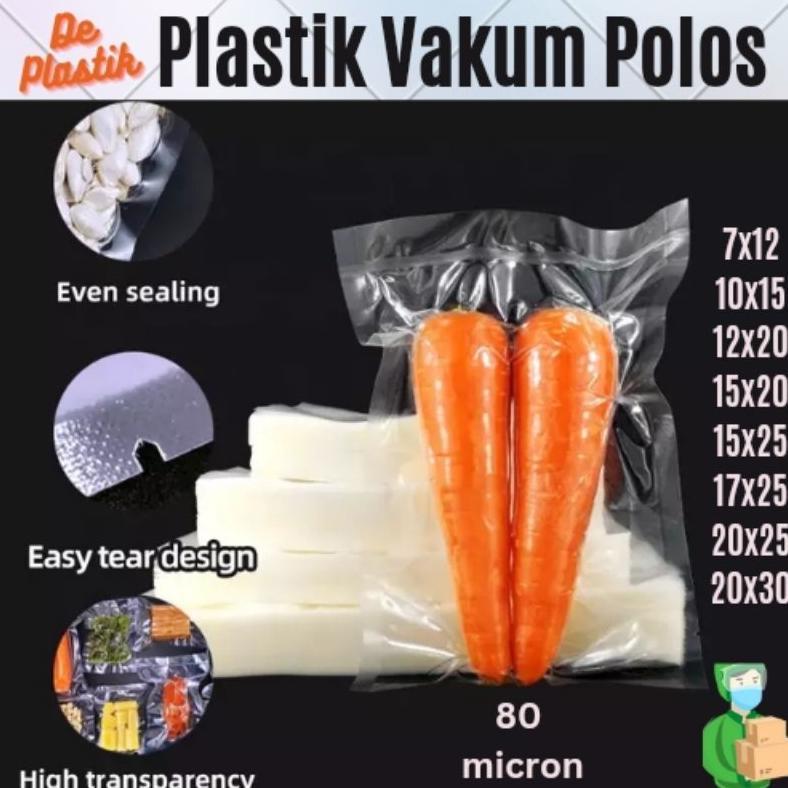 PLASTIK VACUUM POLOS 80 MICRON / PLASTIK VAKUM POLOS GROSIR / PLASTIK VAKUM MAKANAN (POLOS PER PCS)