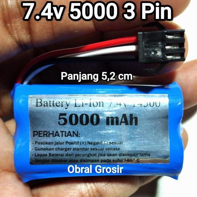 Batre Mobil Rc 7.4 7,4 Volt Baterai Charger Li-Ion Lithium Remot 3 Pin